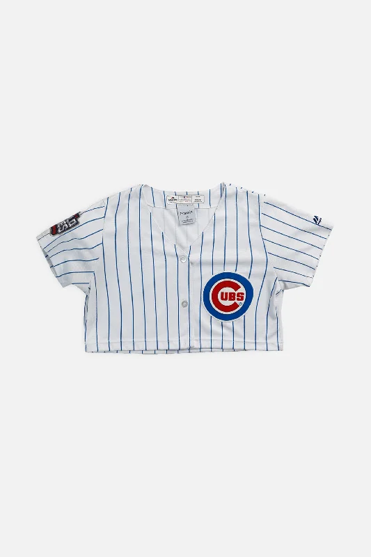 Men Jerseys with Hidden Pocket for Small Item StorageRework Crop Chicago Cubs MLB Jersey - XS