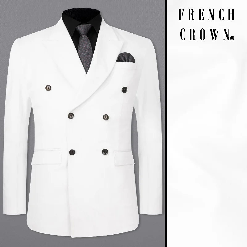 Men Suits with Tapered Trousers for a Sleek and Contemporary LookRhino White Double Breasted Velvet Blazer