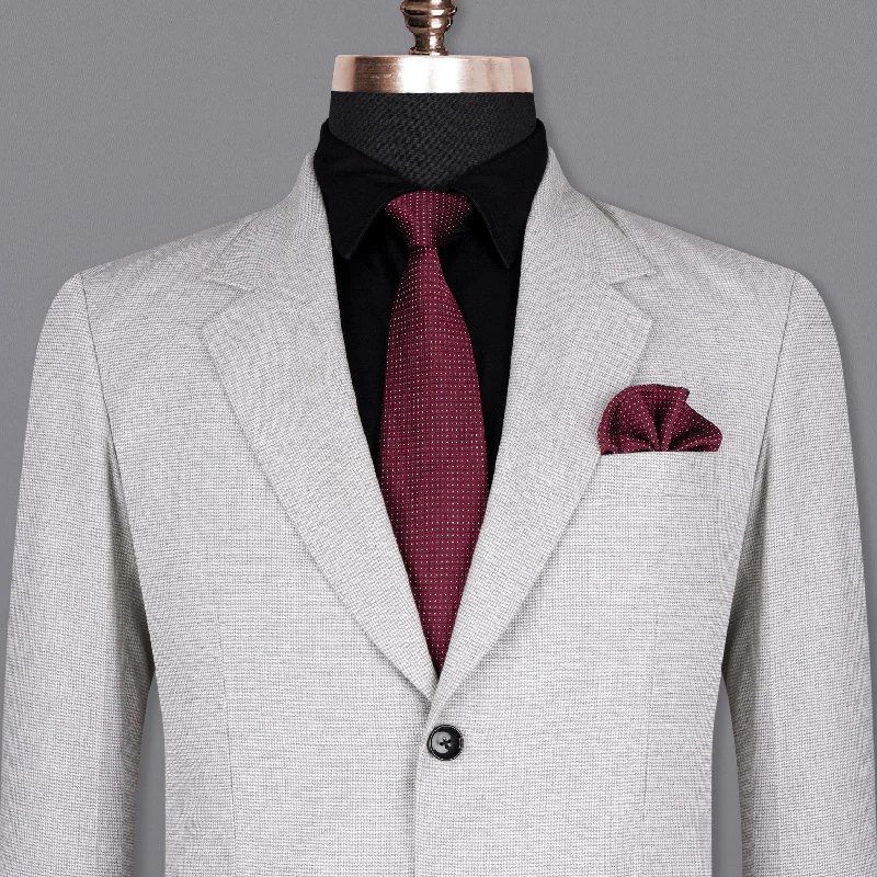 Two - Piece Men Suits with Matching Trousers and JacketsShady Lady Grey houndstooth Wool Rich Blazer