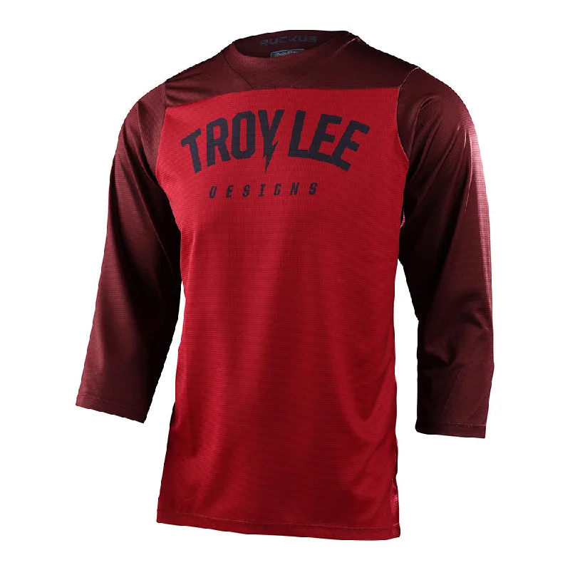 Men Jerseys with Breathable Mesh Panels for Enhanced VentilationRuckus 3/4 Jersey Camber Oxblood