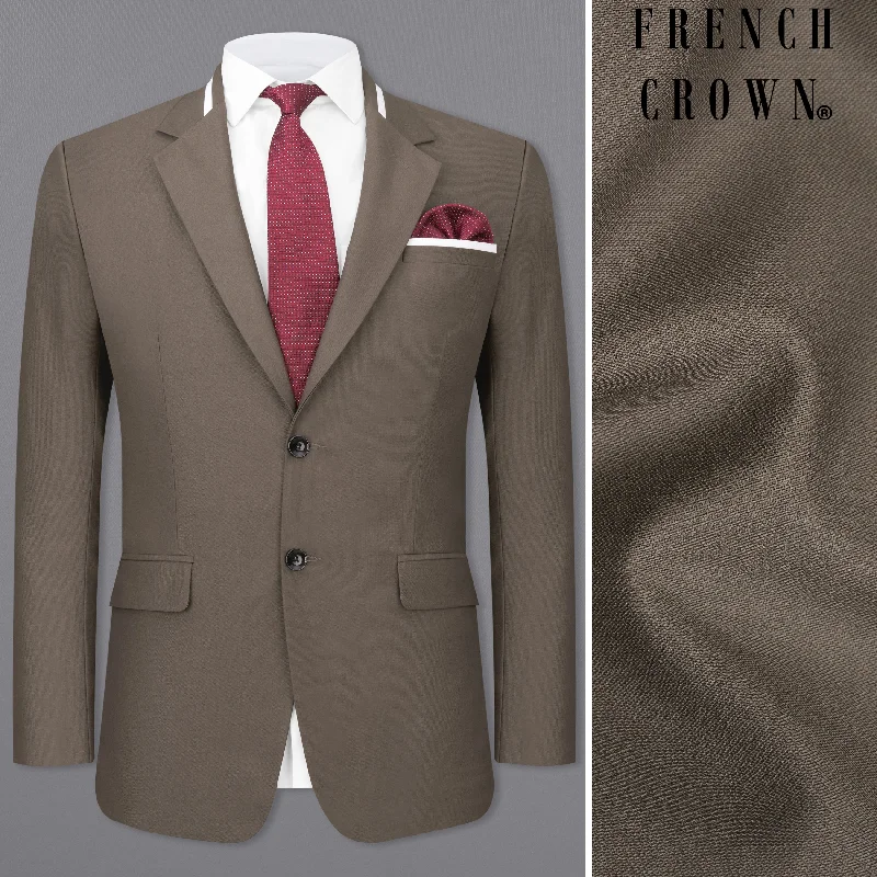 Men Blazers with Contrast Linings for a Hidden Fashion StatementTobacco Brown Single Breasted Designer Blazer