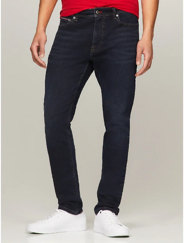 Men's Low - Rise Jeans in a Light Wash for a Casual and Youthful LookTommy Hilfiger Men's Indigo Wash Skinny Fit Jean