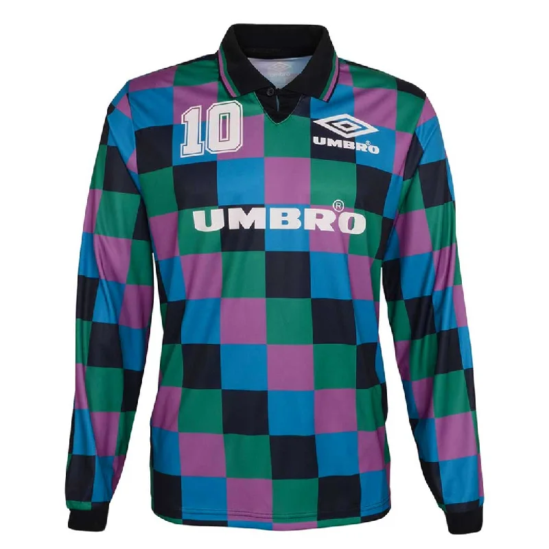 Men Jerseys with Moisture - Wicking Fabric for Athletic PerformanceUmbro - Men's Retro 90s Long Sleeve Jersey (HUUM1UBFS UI9)