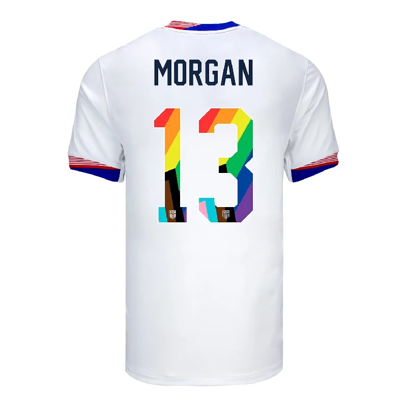 Replica Men Jerseys of Popular Sports TeamsMen's Nike USWNT 2024 Pride-Themed Home Morgan 13 Stadium Jersey