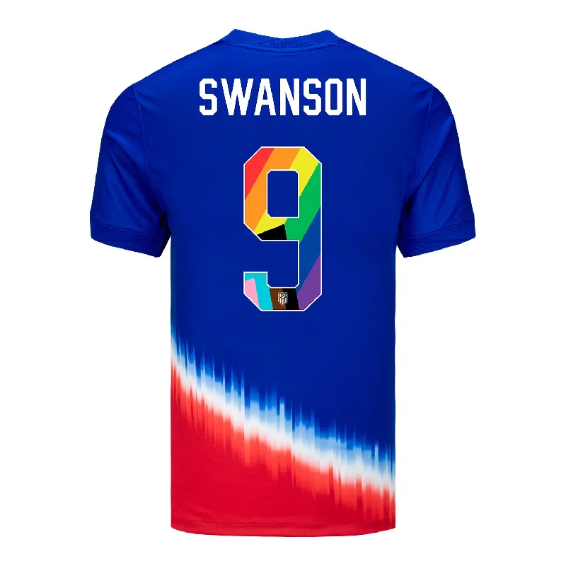 Men Jerseys with Moisture - Wicking Fabric for Athletic PerformanceMen's Nike USWNT 2024 Pride-Themed Away Swanson 9 Stadium Jersey