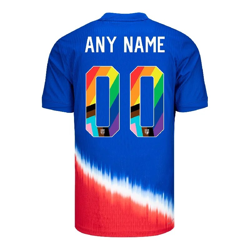 Men Jerseys with Reflective Stripes for Nighttime VisibilityMen's Nike USWNT 2024 Personalized Pride-Themed Away Match Jersey