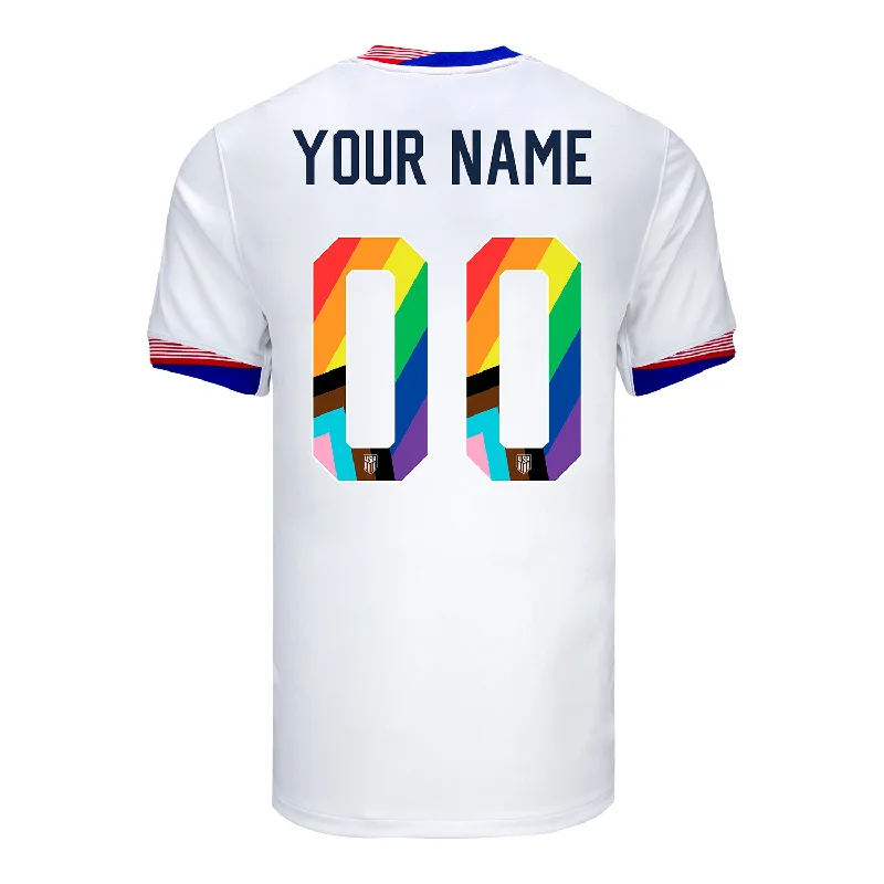 Men Jerseys with Stretch - Fabric for Freedom of MovementMen's Nike USMNT 2024 Personalized Pride-Themed Home Stadium Jersey