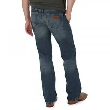 Plus Size Men's Relaxed Fit Jeans with a Faded Wash for a Vintage - Inspired LookMen's Wrangler Retro Boot Cut Jean