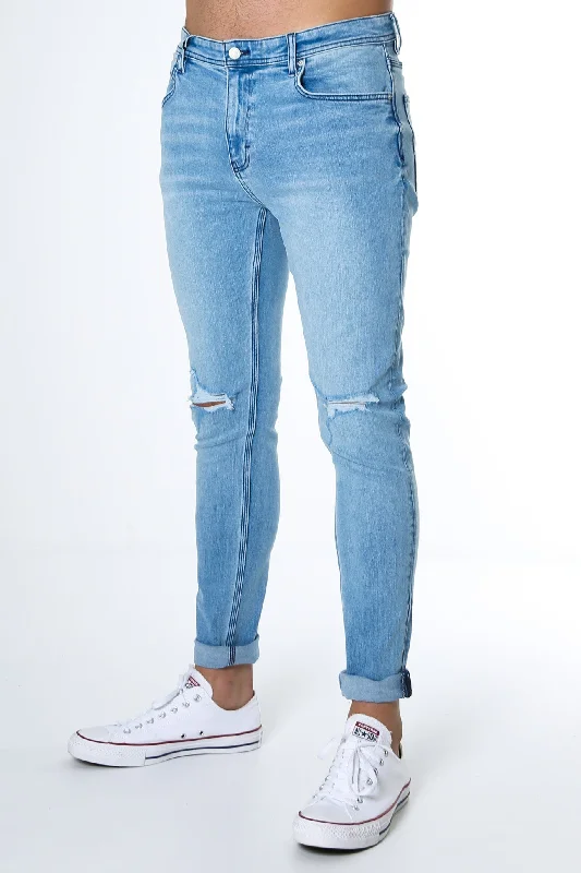 Plus Size Men's Straight Leg Jeans with Reinforced Knees for DurabilityZ-One Jean Smoke Break Rip