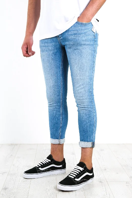 Men's Straight Leg Raw Denim Jeans for a Minimalist and Durable OptionZ- Roller Jean Busan Bleach