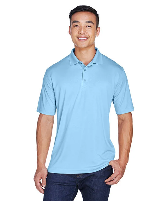 Men Sports Polo with Embroidered Logos of Sports Brands8405 - UltraClub Mens Cool & Dry Sport Polo Shirt | Columbia Blue