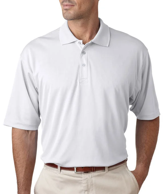 Men Sports Polo with Three - Button Plackets for Easy Ventilation8405 - UltraClub Mens Cool & Dry Sport Polo Shirt | White