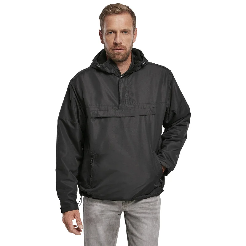 Men Fleece with Sherpa Lining for Extra Softness and WarmthBrandit Windbreaker Jacket Black