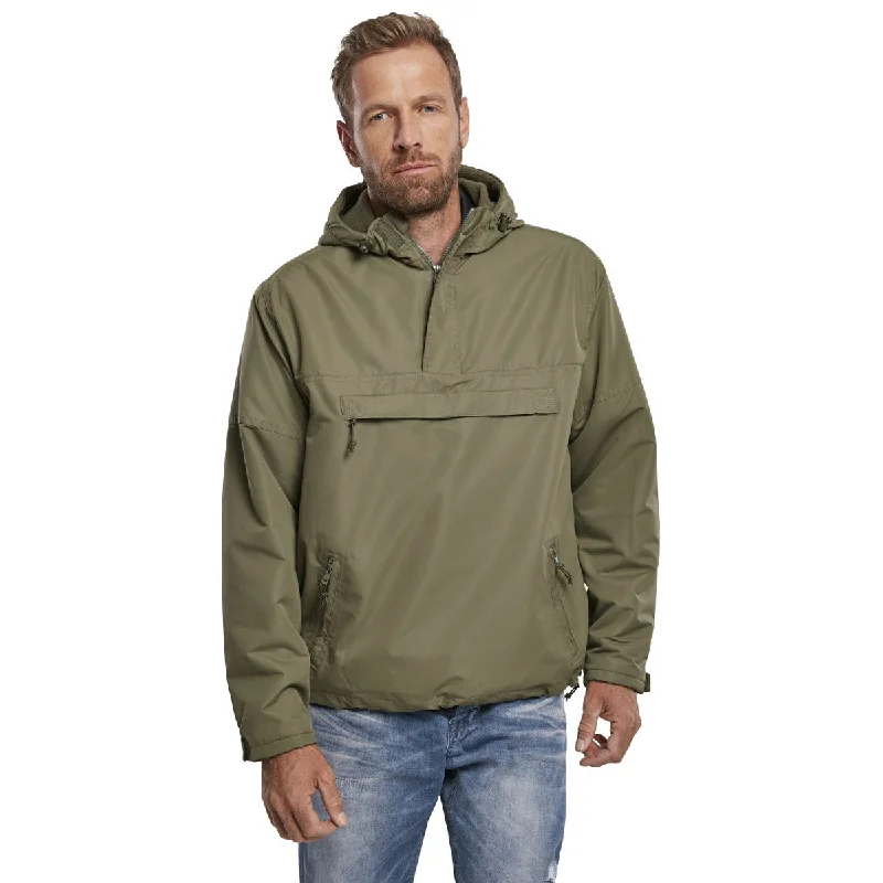 Men Fleece with Packable Design for Travel and HikingBrandit Windbreaker Jacket Olive