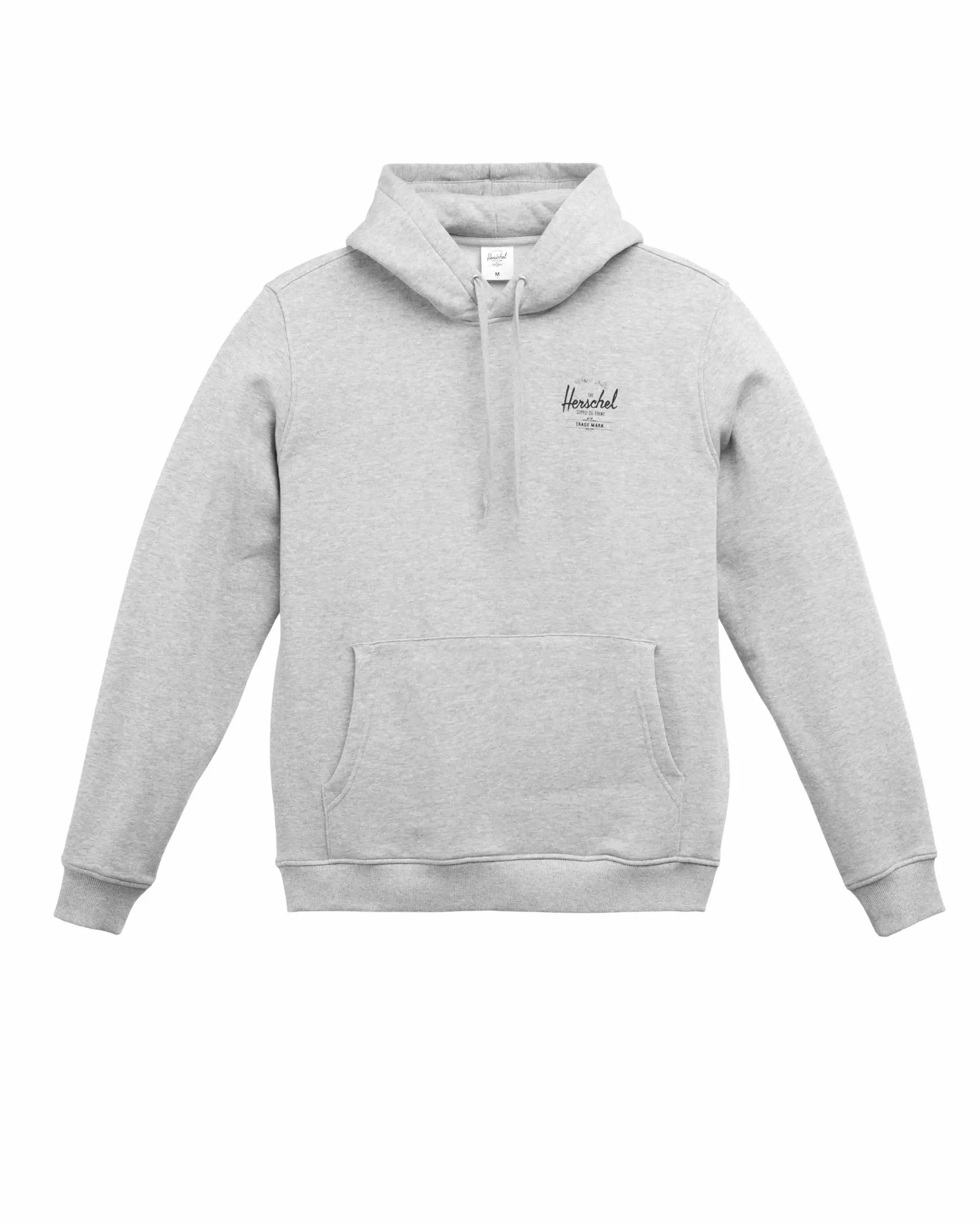 Men Fleece with Adjustable Hoods for Customized ProtectionHERSCHEL Basic Pullover Hoodie Heather Light Grey/Black