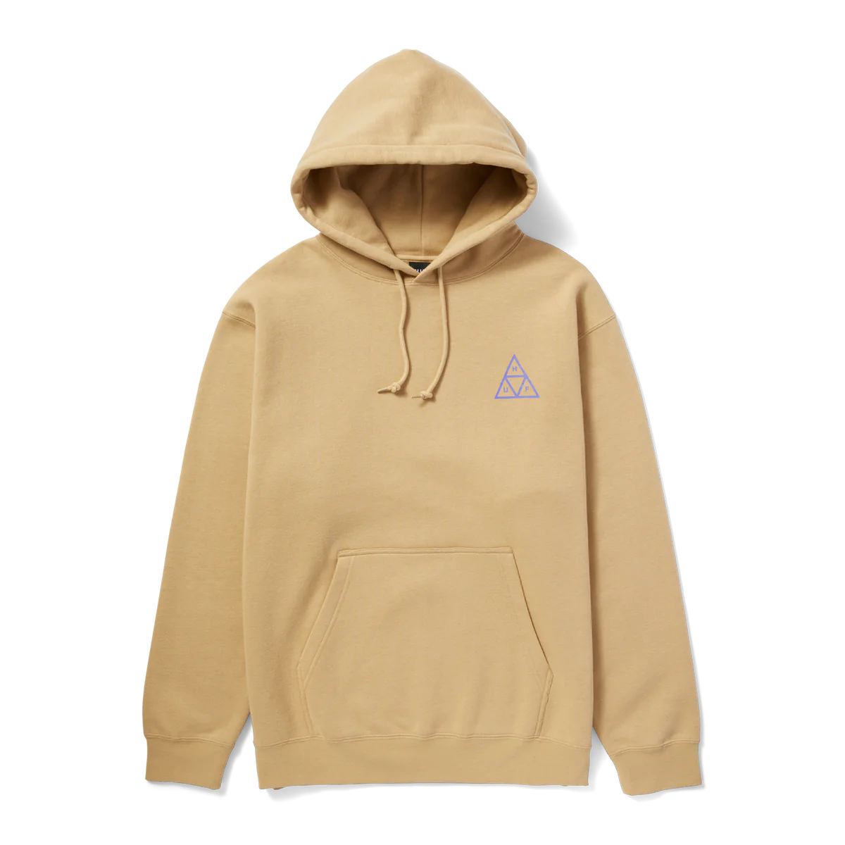 Men Fleece with Zippered Chest Pockets for Secure StorageHUF Set Triple Triangle Pullover Hoodie Oatmeal