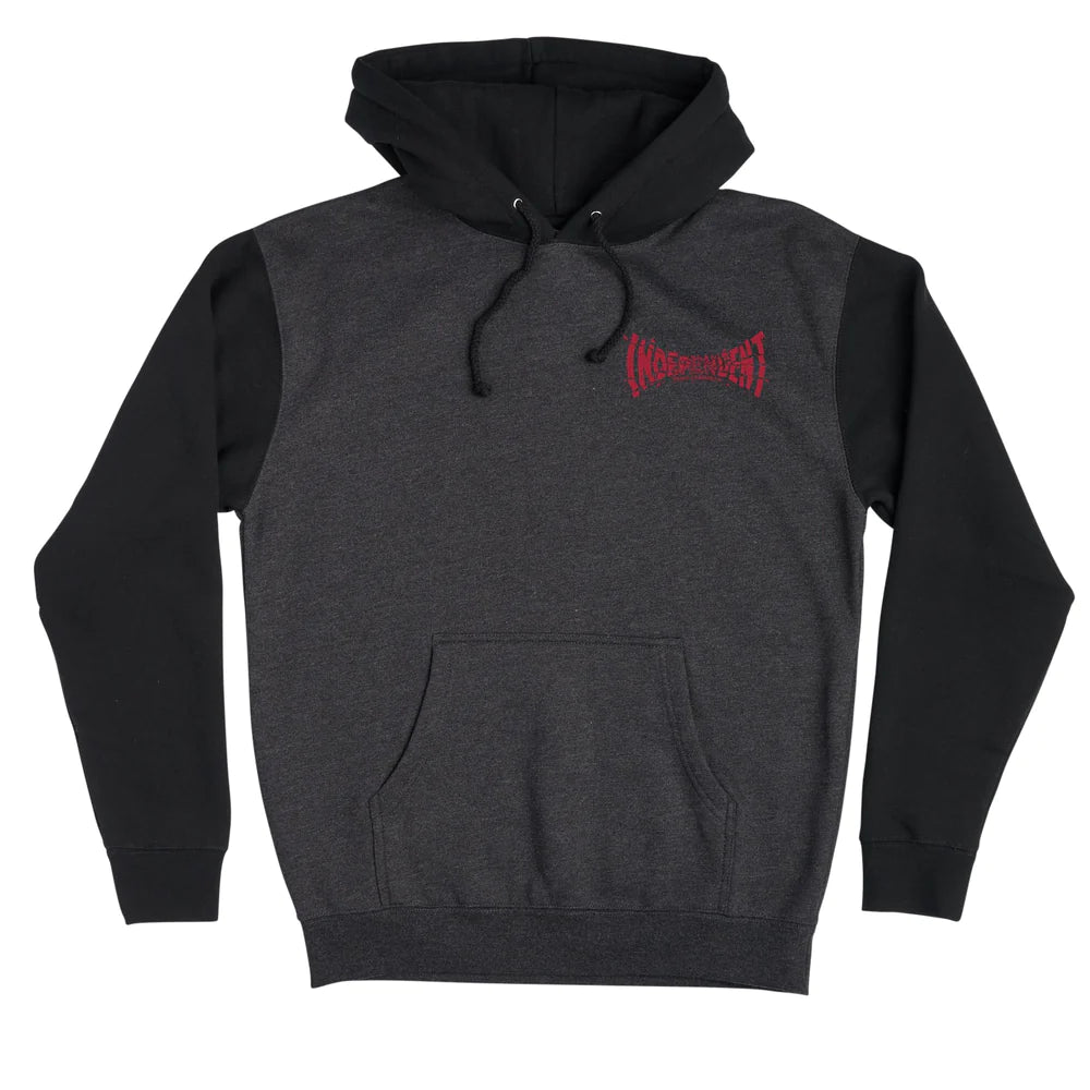 Men Fleece with Contrast Stitching for a Stylish LookINDEPENDENT Shatter Span Pullover Hoodie Charcoal Heather/Black