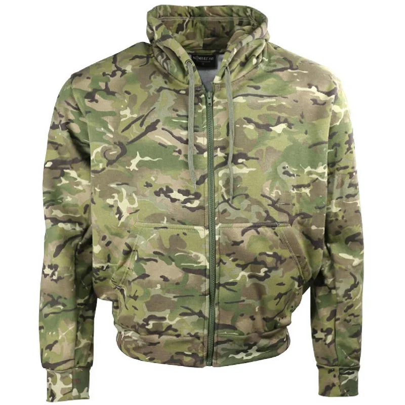 Anti - Pilling Men Fleece with a Smooth Outer LayerKombat Zipped Hoodie BTP Camo