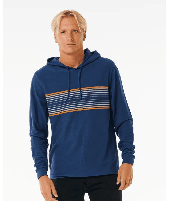 Men Fleece with Adjustable Hoods for Customized ProtectionRIP CURL Surf Revival Long Sleeve Hood T-Shirt Washed Navy