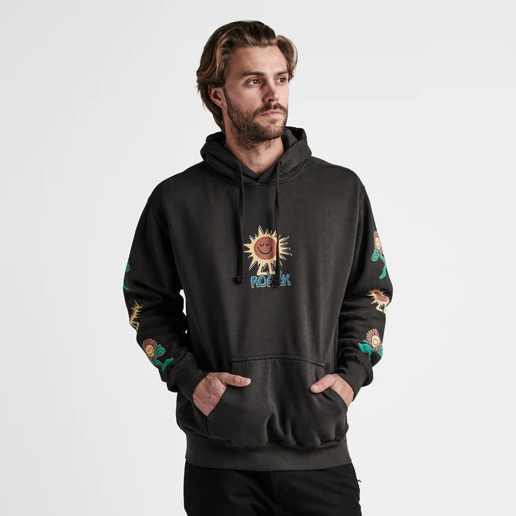 Full - Zip Men Fleece with Kangaroo Pockets for Hand WarmthROARK Destroy Enjoy Pullover Hoodie Vintage Black