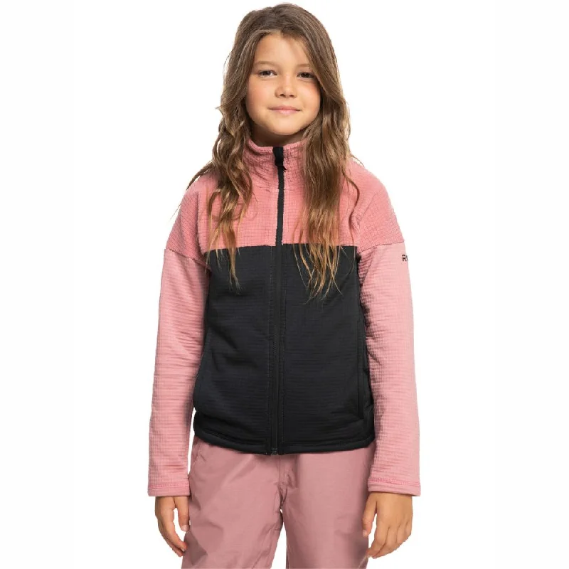 Men Fleece with Ribbed Collars for Added DurabilityRoxy Sidley Girls Ski Fleece FZ - Dusty Rose