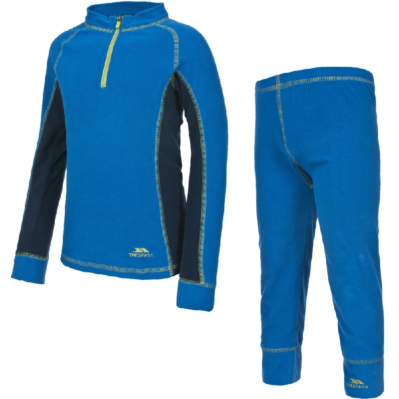 Quarter - Zip Men Fleece for Easy Ventilation and LayeringTrespass Bubbles Boys Microfleece Thermal Base Layer Set, Electric Blue