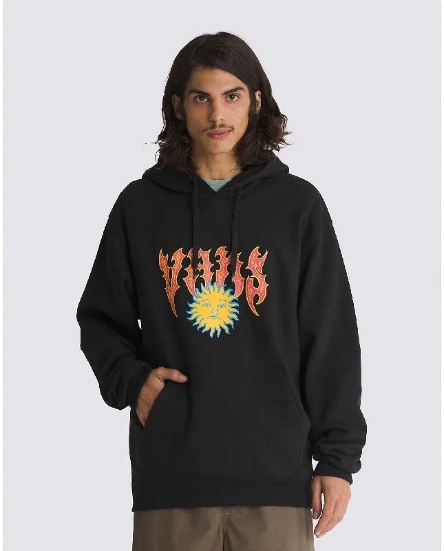 Men Fleece with Embroidered Logos for a Branded LookVANS Bummer Summer Pullover Hoodie Black