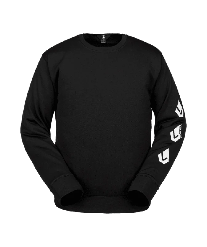 Men Fleece with Ribbed Collars for Added DurabilityVOLCOM Core Hydro Crew Black