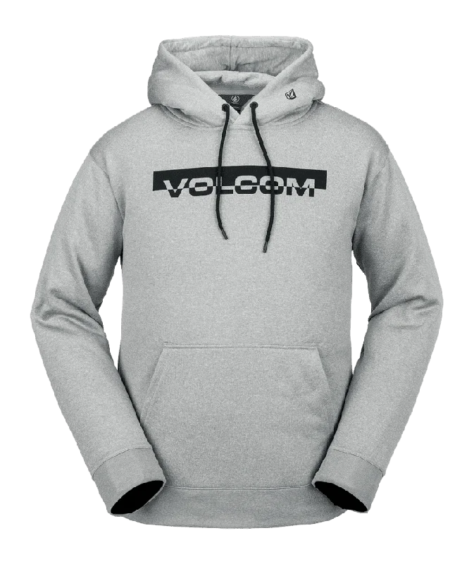 Men Fleece with Mesh Panels for BreathabilityVOLCOM Core Hydro Fleece Pullover Hoodie Heather Grey