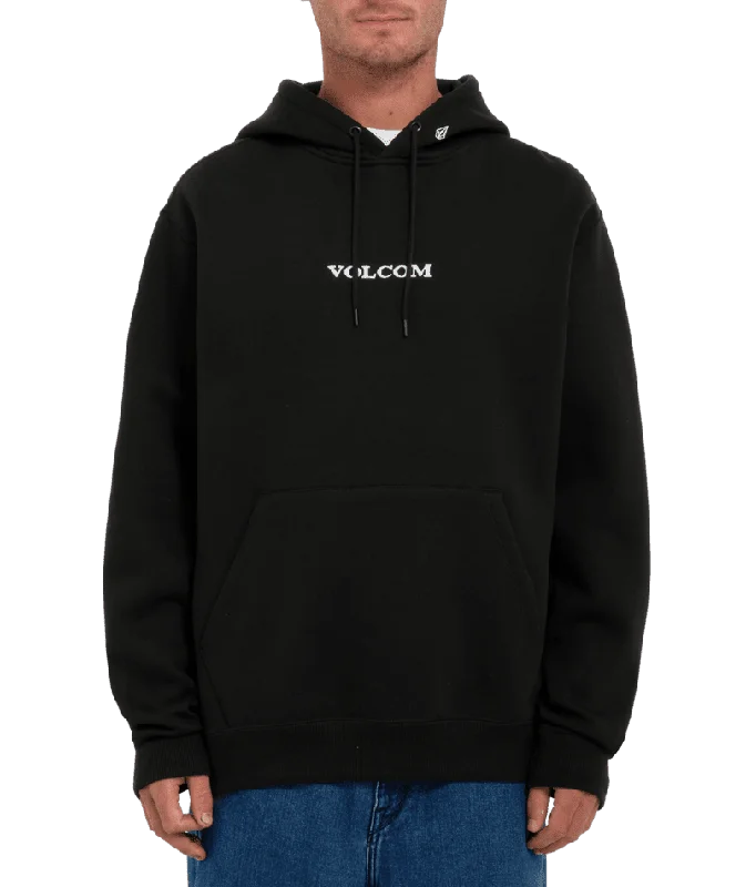 Men Fleece with Ribbed Collars for Added DurabilityVOLCOM Volcom Stone Pullover Hoodie Black