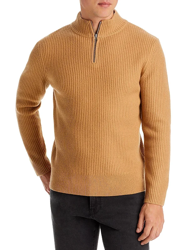 Men Sweaters with Color - Blocked Sections for a Fashion - Forward LookAlex Mens Virgin Wool Ribbed Pullover Sweater