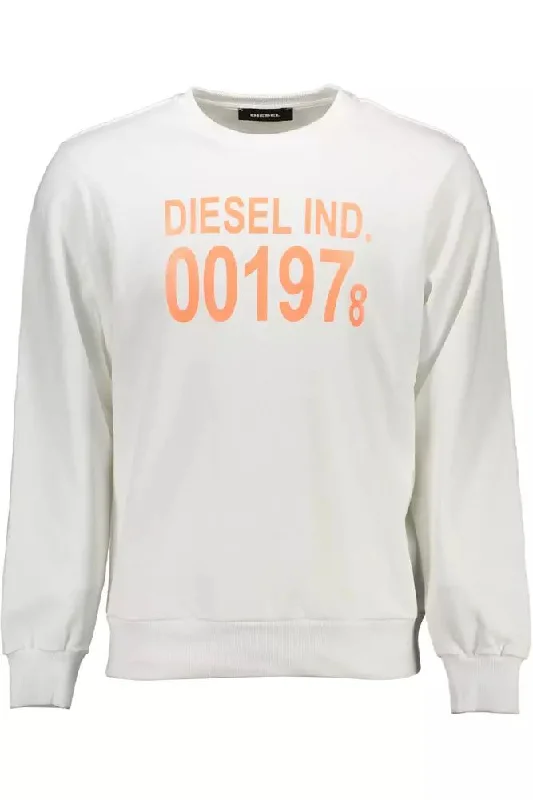 Men Sweaters with Intarsia Knitting for a Decorative and Stylish OptionDiesel Crisp  Printed Cotton Men's Sweatshirt