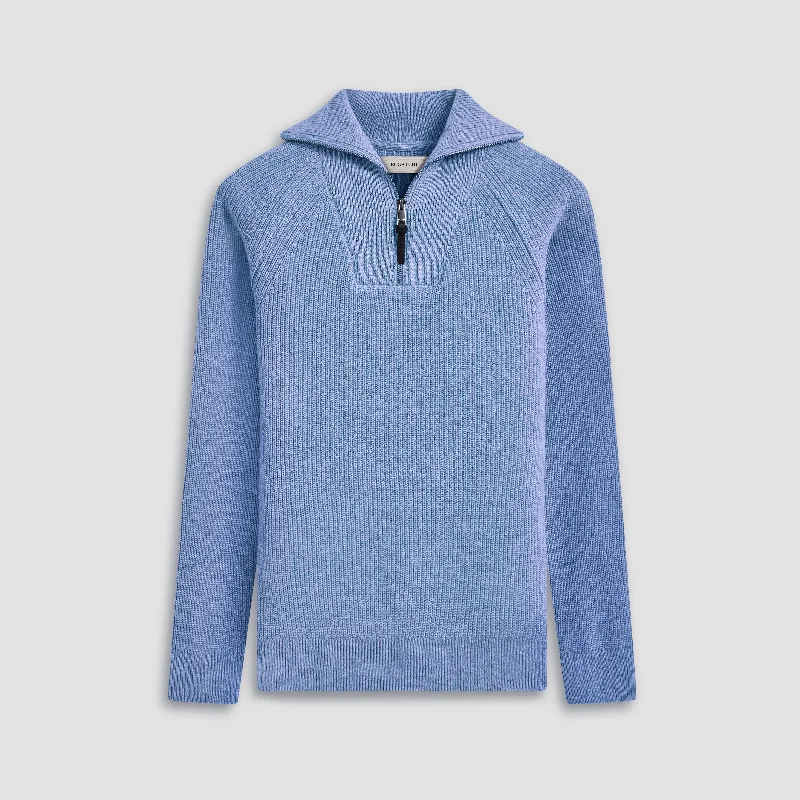 Men Sweaters with Button - Down Collars for a Versatile StyleFisherman Rib-Stitch Quarter-Zip Sweater