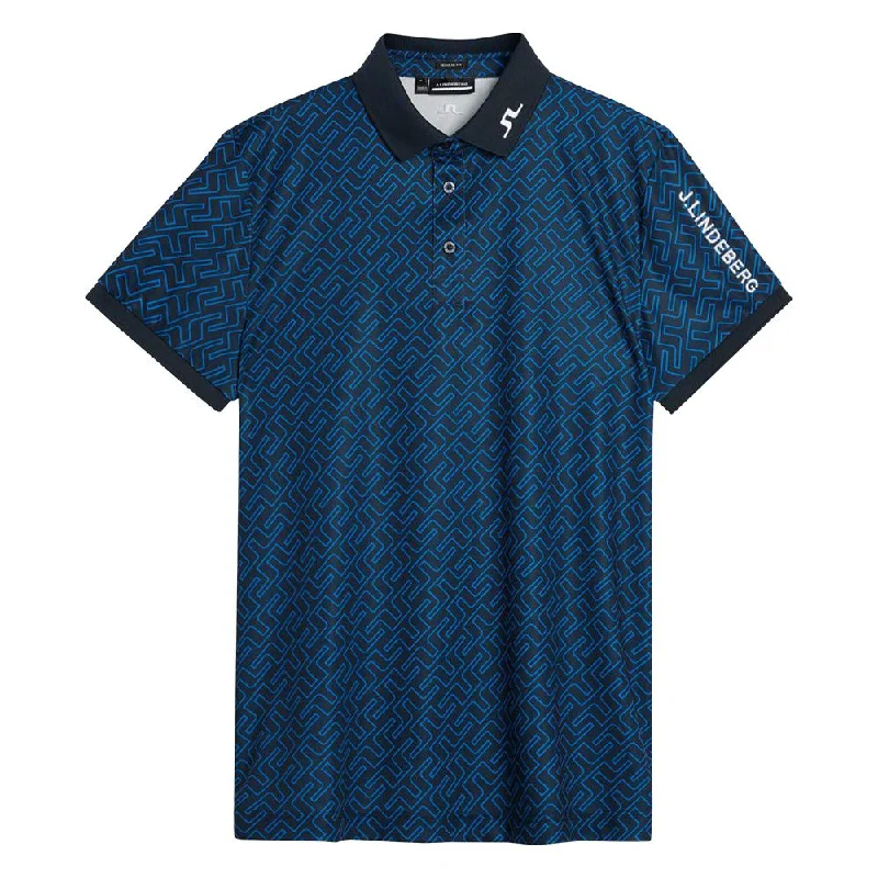 Men Sports Polo with Three - Button Plackets for Easy VentilationJ.Lindeberg Tour Tech Regular Fit Print Golf Polo 2022