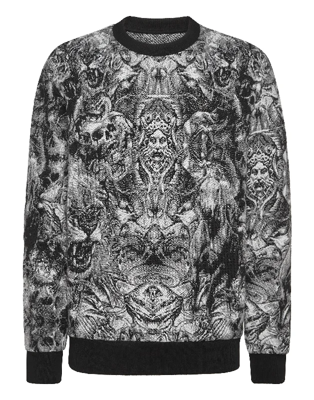 Cable - Knit Men Sweaters with Traditional PatternsKnit Pullover Round Neck LS Tattoo