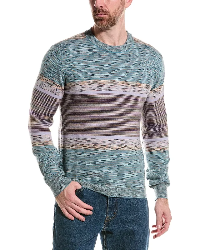 Men Sweaters with Embroidered Details for a Personal TouchM Missoni Wool Crewneck Sweater