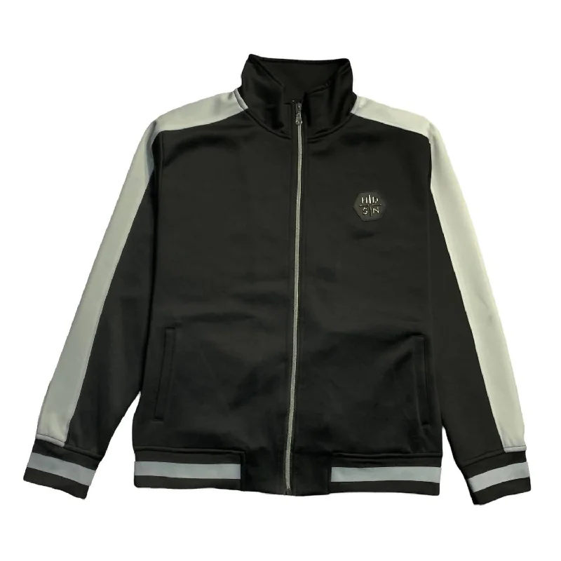 Men Sweaters with Sherpa Lining for Extra Warmth and SoftnessMen's Track Jacket In Black/white