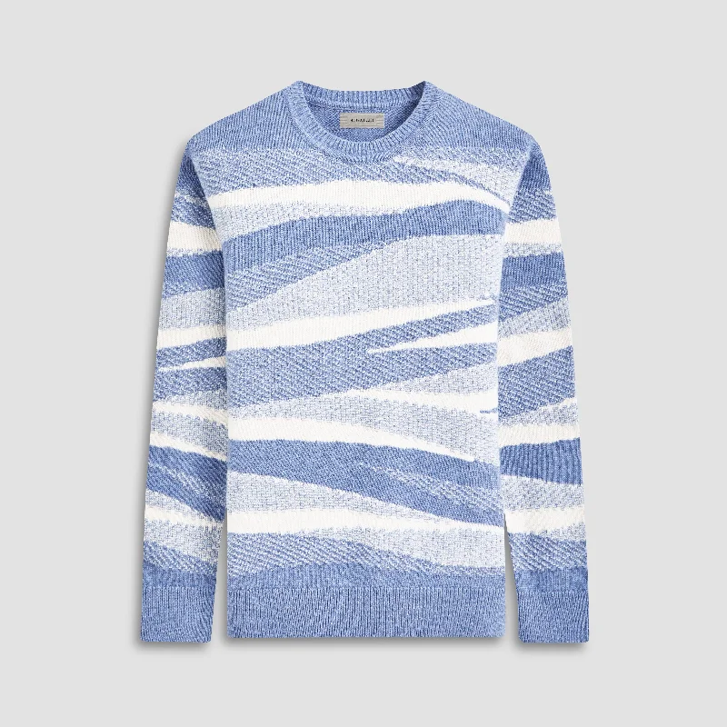 Men Sweaters with Striped Patterns for a Classic and Timeless LookMixed Stitch Crew Neck Sweater