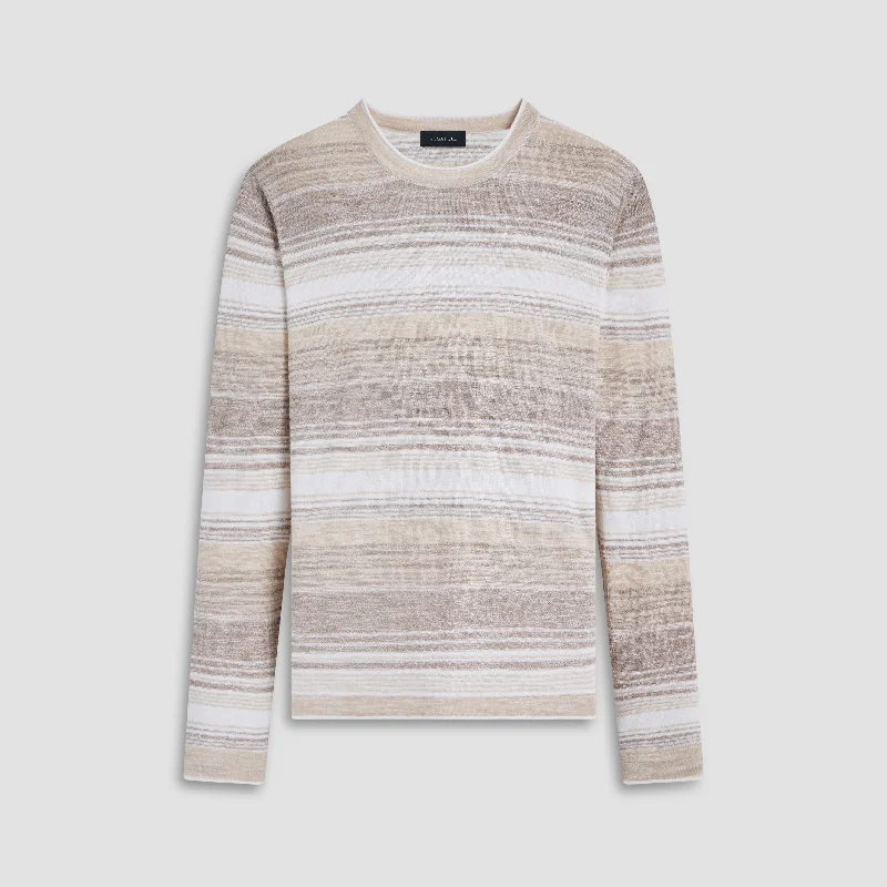 Men Sweaters with Pocket Details for Added FunctionalityOmbre Stripe Crew Neck Sweater