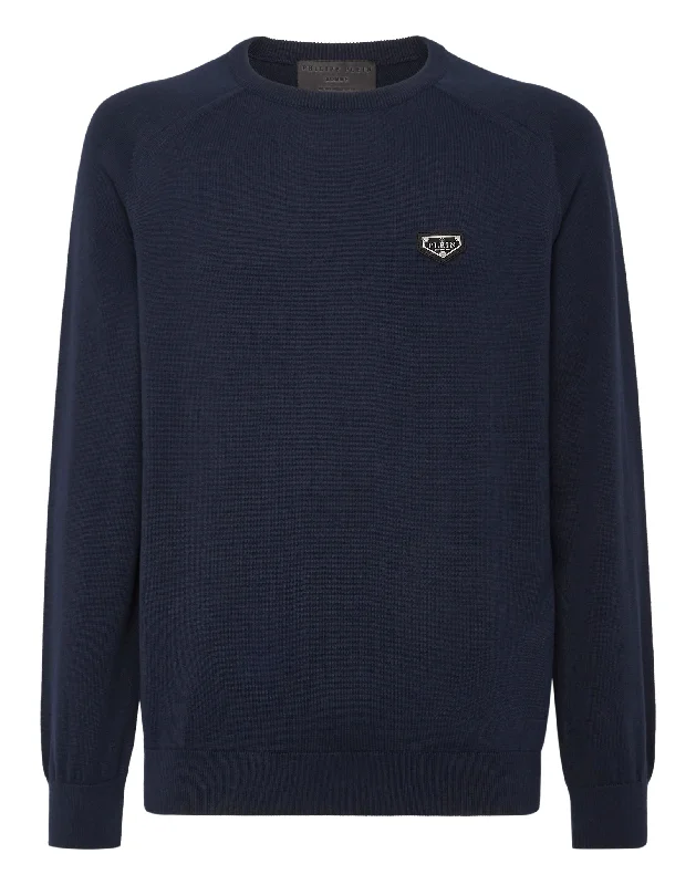 Men Sweaters with Embroidered Details for a Personal TouchPullover Round Neck LS