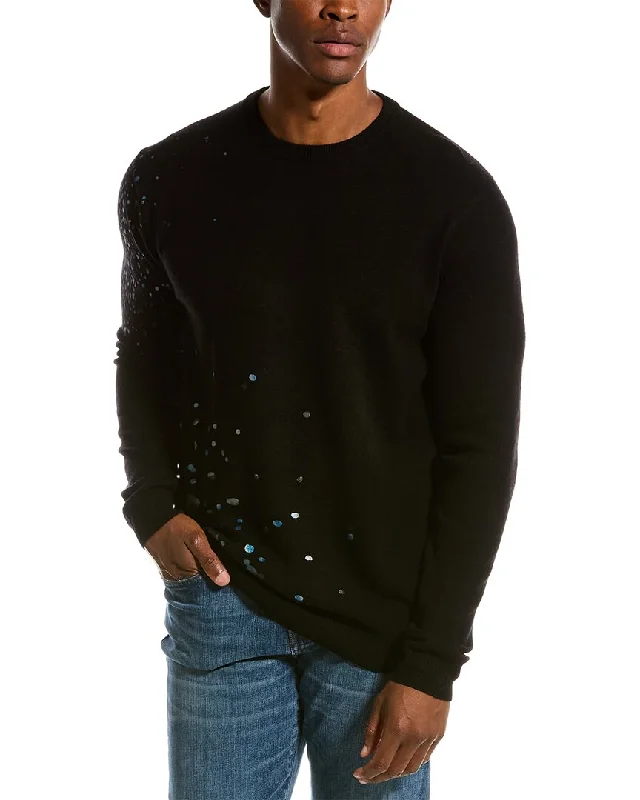 Men Sweaters with High - Low Hemlines for a Modern TwistScott & Scott London Foil Wool & Cashmere-Blend Sweater