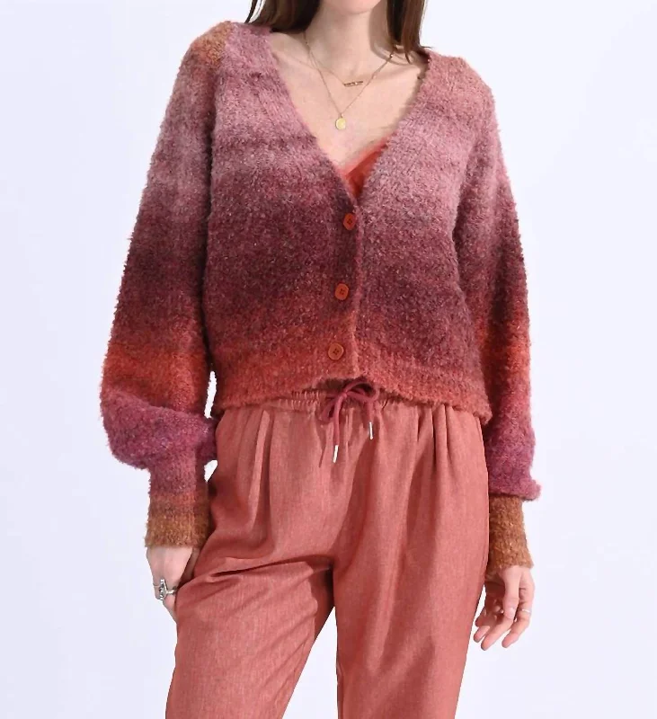 Cable - Knit Men Sweaters with Traditional PatternsTie Dye Jumper Cardigan In Red