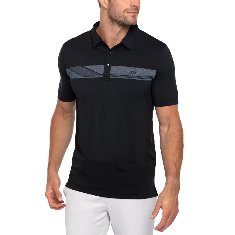 Men Sports Polo with Embroidered Logos of Sports BrandsTravisMathew Heater Grand Prize Golf Polo 2023