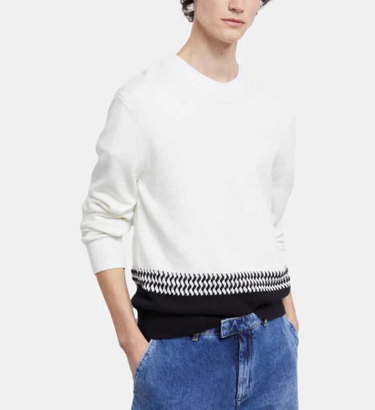 Men Sweaters with Mock Turtlenecks for a Modern and Warm OptionTwo-tone Knit Sweater