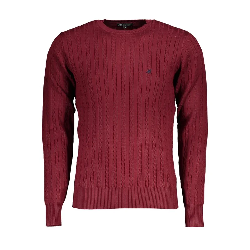 Men Sweaters with Zip - Up Fronts for Easy On - and - OffU.S. Grand Polo Chic  Embroide Crew Neck Men's Sweater