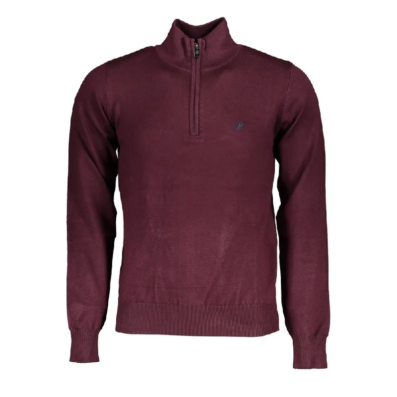 Men Sweaters with Pocket Details for Added FunctionalityU.S. Grand Polo Chic Half-Zip Sweater with Elegant Men's Embroidery