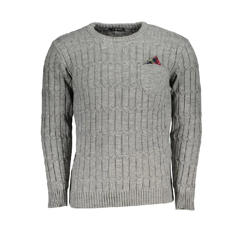 Men Sweaters with Sherpa Lining for Extra Warmth and SoftnessU.S. Grand Polo Classic Twisted Crew Neck Men's Sweater