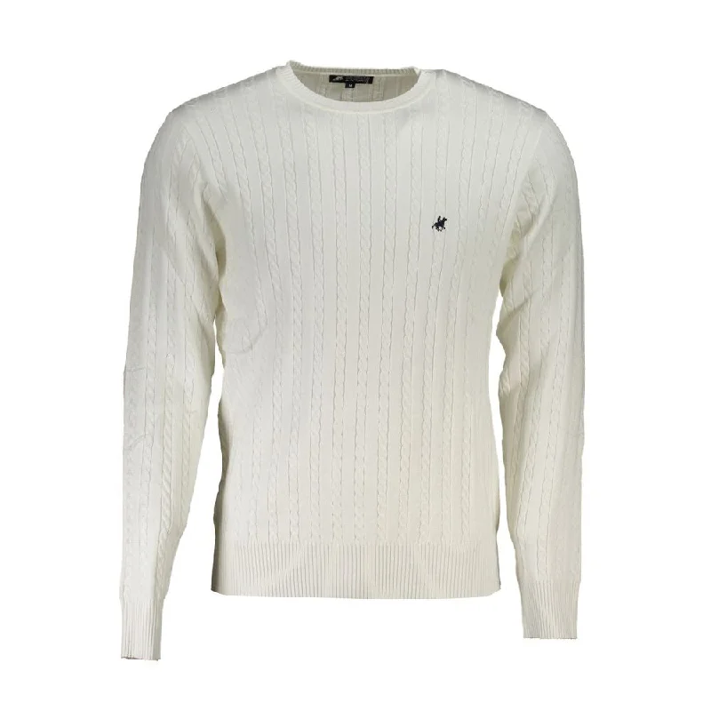 Men Sweaters with Sherpa Lining for Extra Warmth and SoftnessU.S. Grand Polo Elegant Crew Neck Sweater with Contrast Men's Details