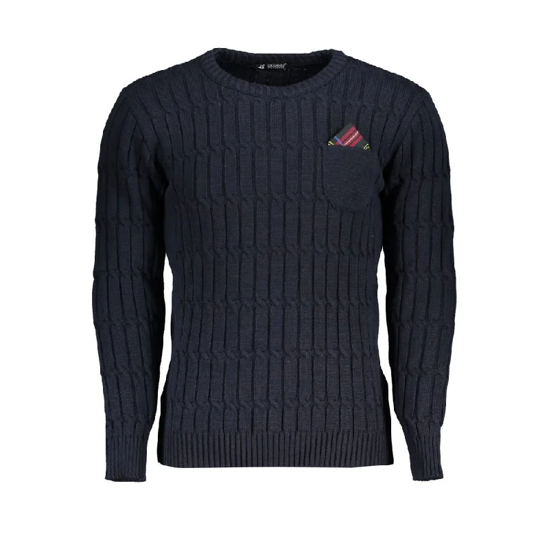 Men Sweaters with Mock Turtlenecks for a Modern and Warm OptionU.S. Grand Polo Elegant Twisted Crew Neck Men's Sweater