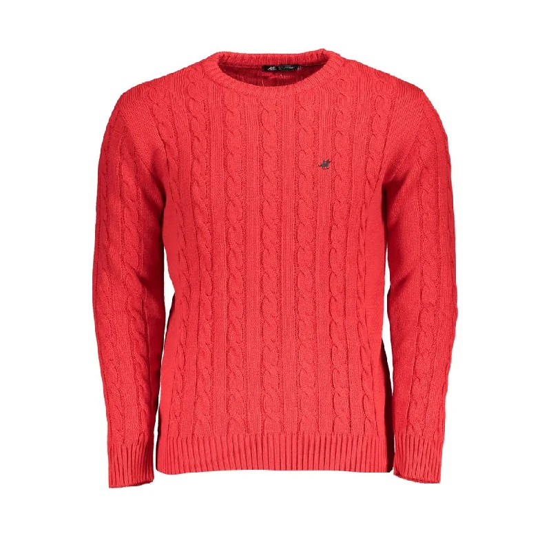 Men Sweaters with Ribbed Cuffs and Hem for a Snug FitU.S. Grand Polo  Fabric Men's Sweater